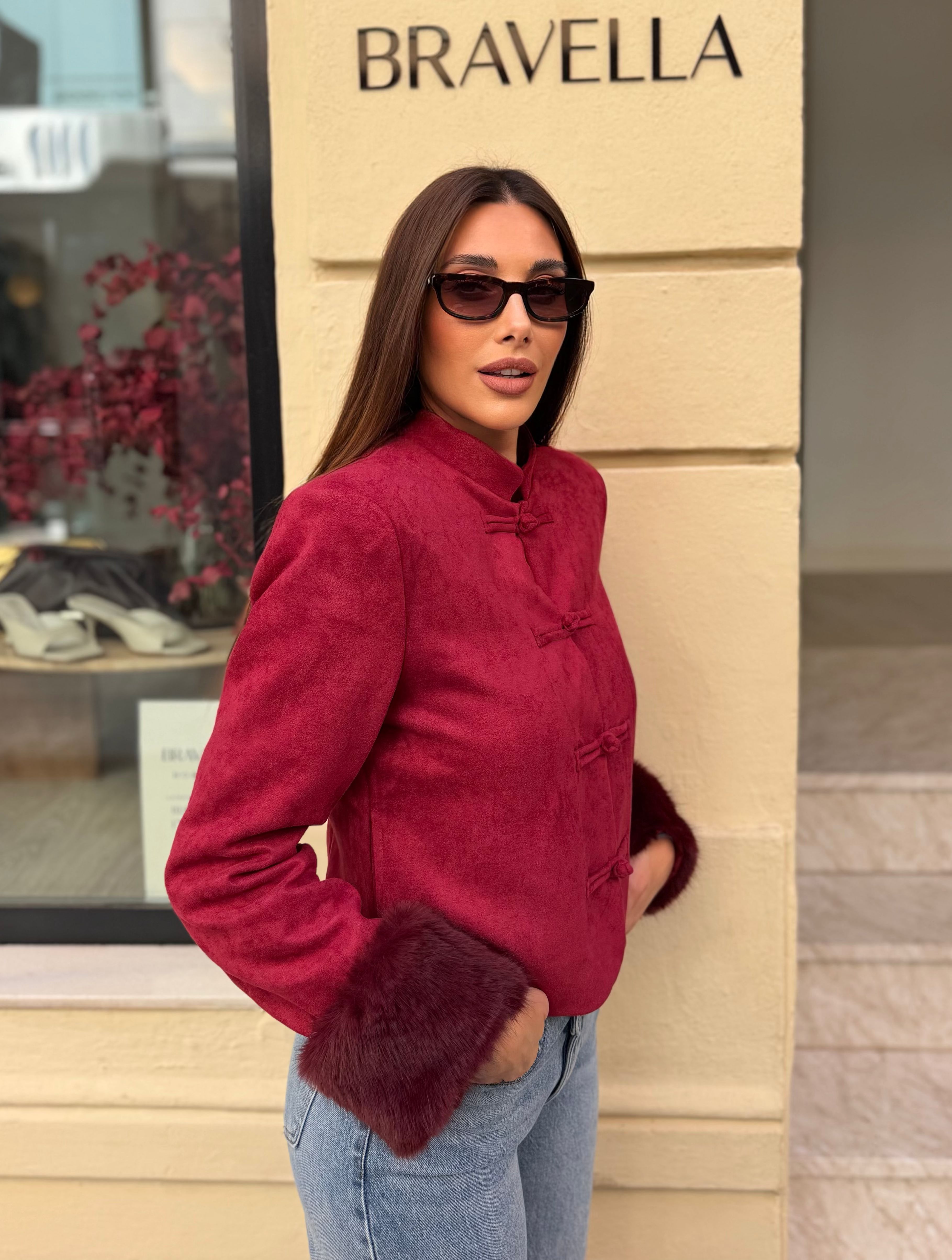 Chaqueta alamares pelo