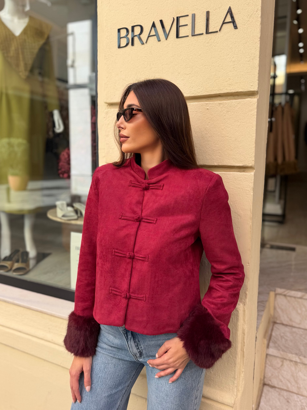 Chaqueta alamares pelo