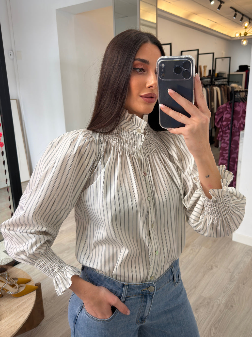 Camisa rayas fruncida