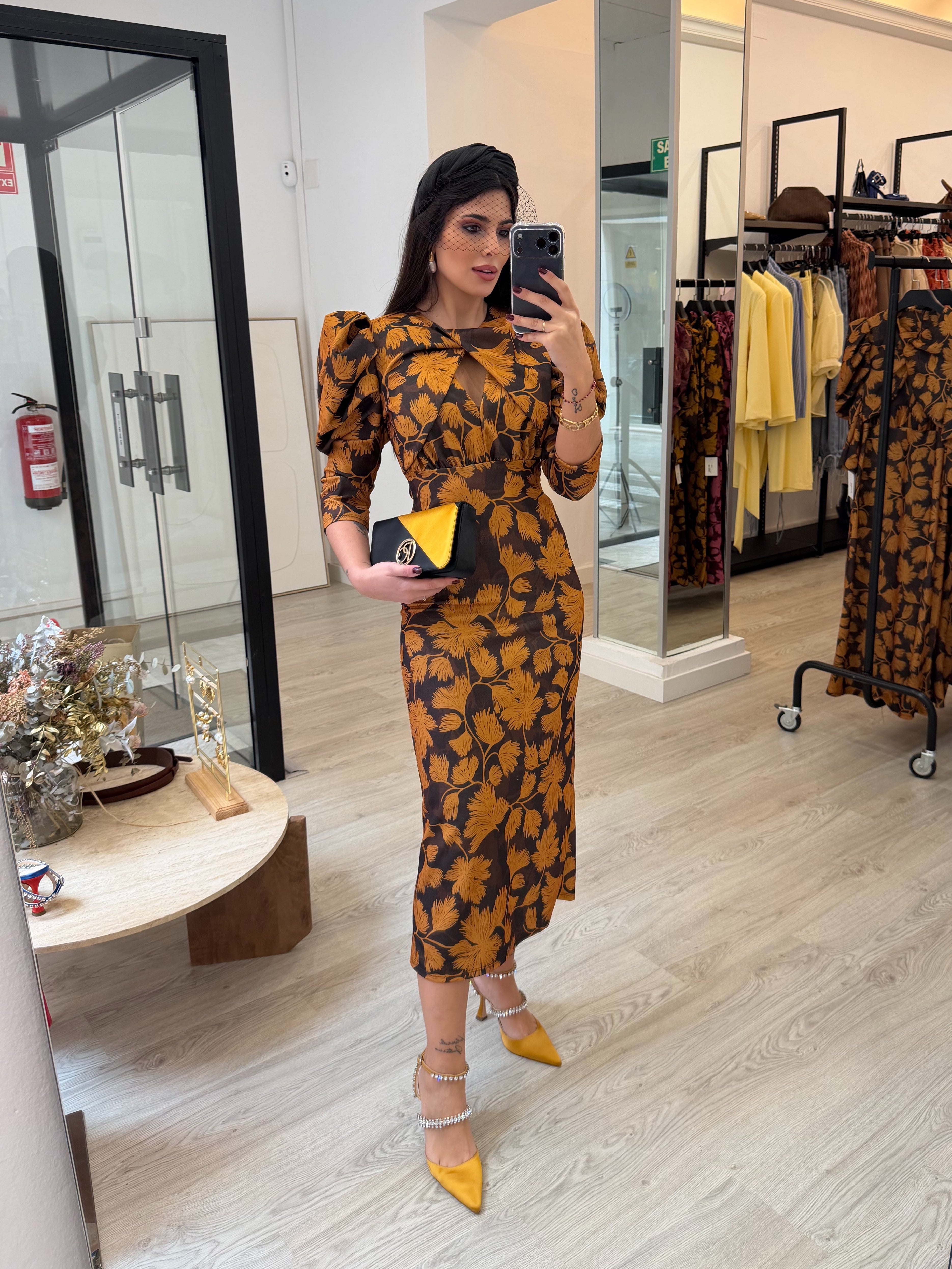 Vestido manga abullonada