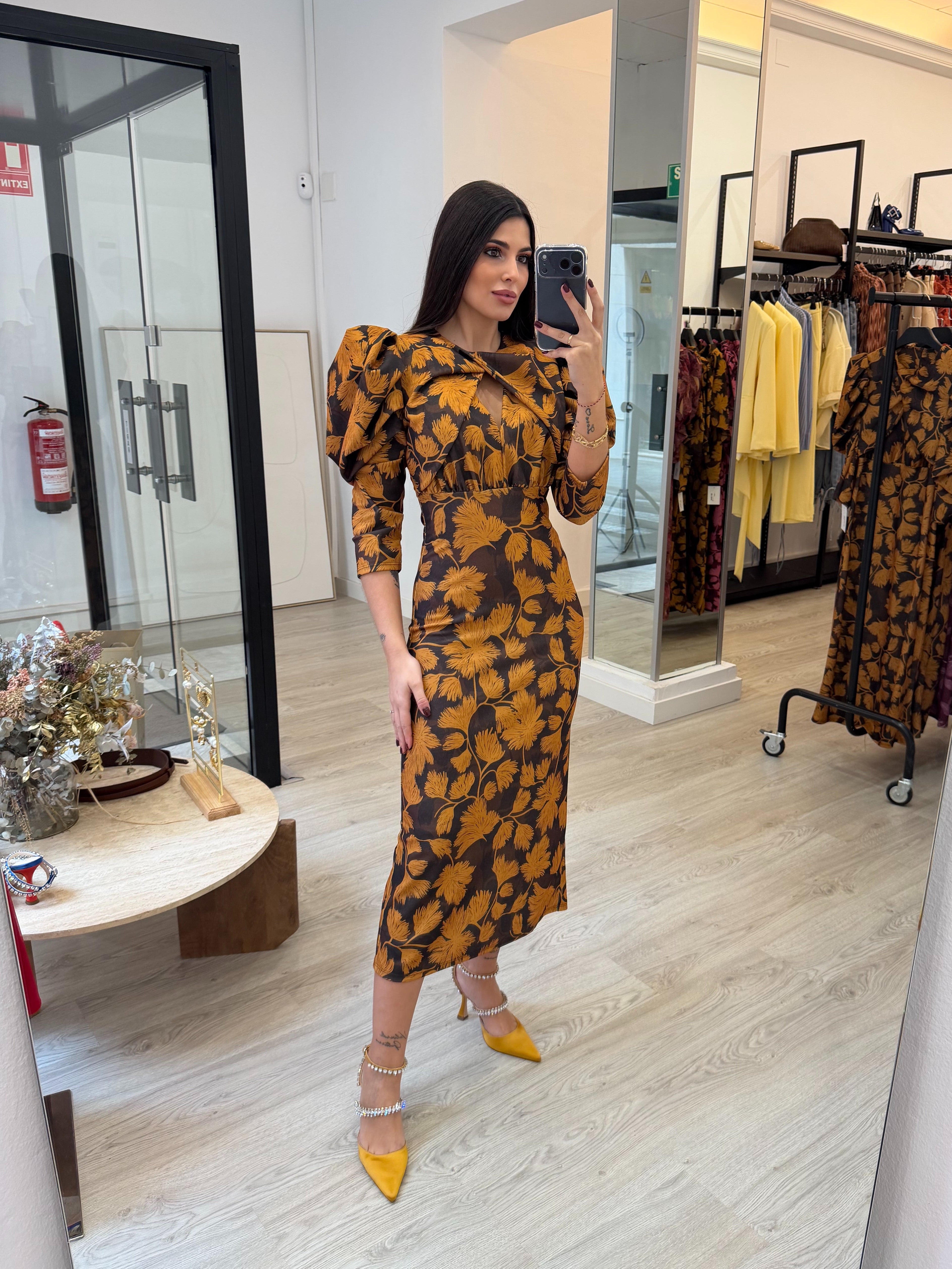 Vestido manga abullonada