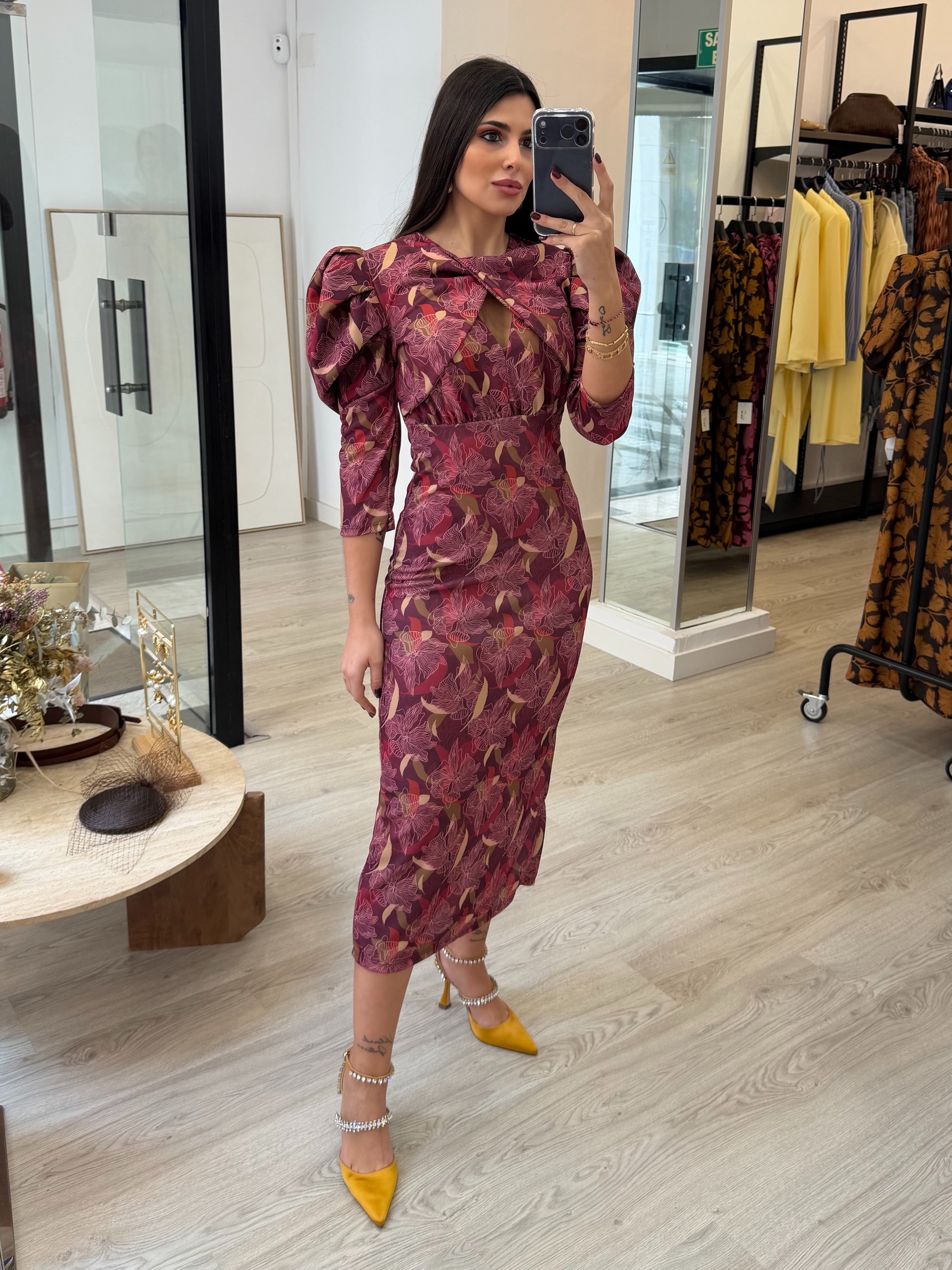 Vestido manga abullonada