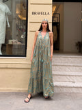 Vestido halter maxi