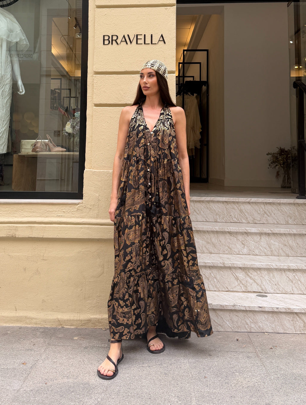 Vestido halter maxi