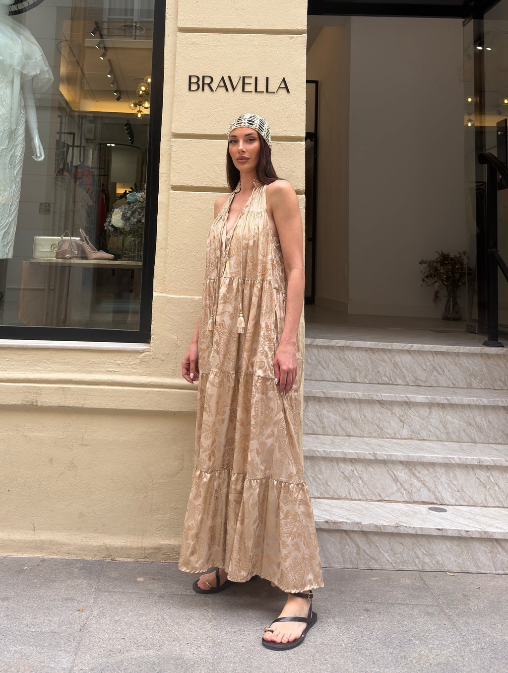 Vestido halter maxi