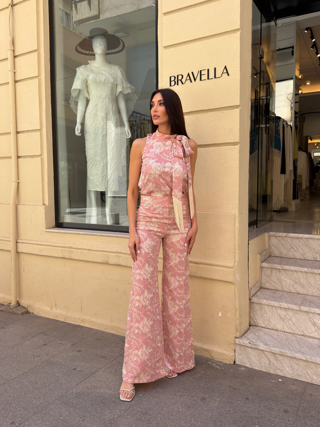 Conjunto pantalón lazado flecos