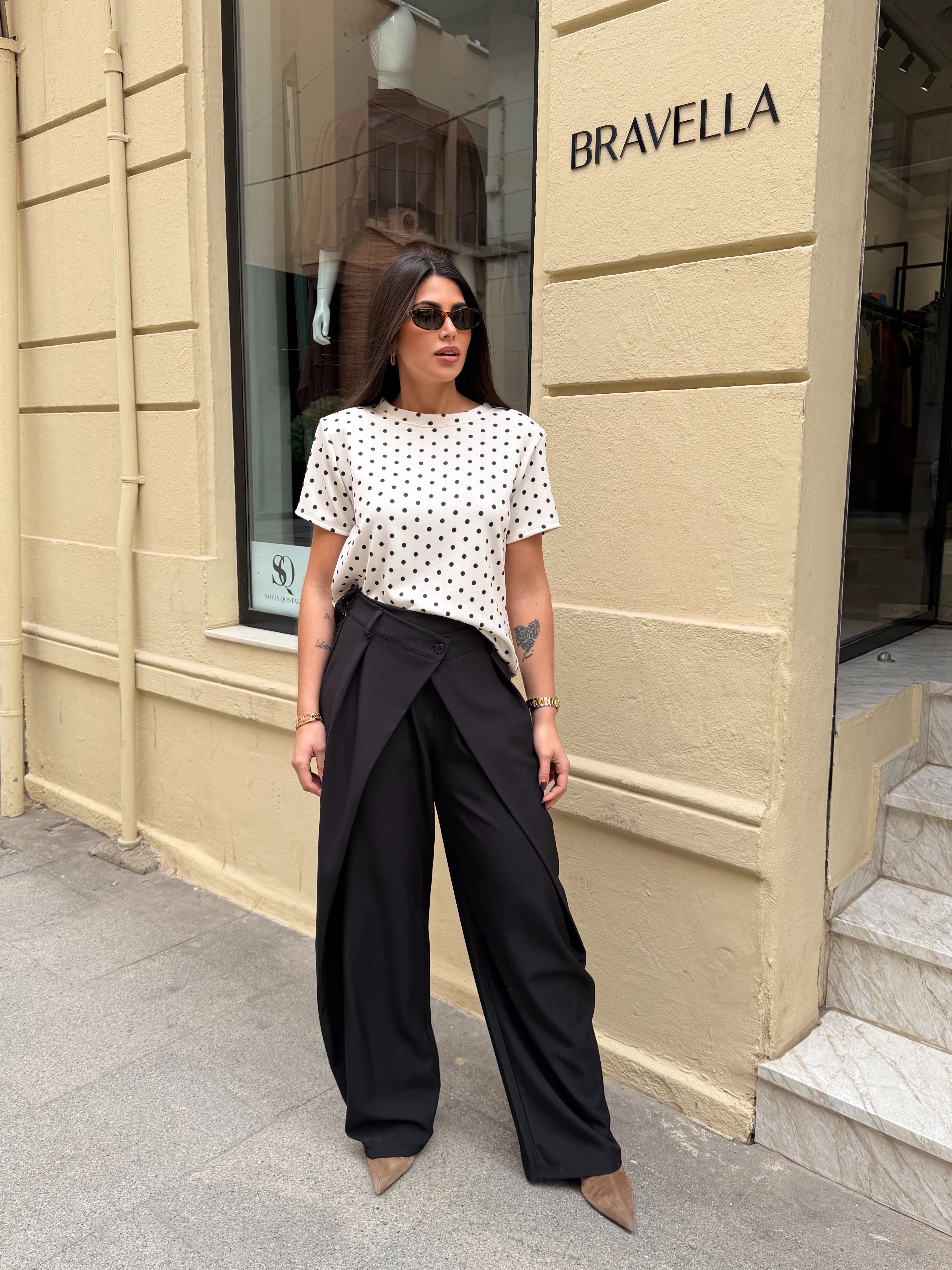 Pantalón fluido negro