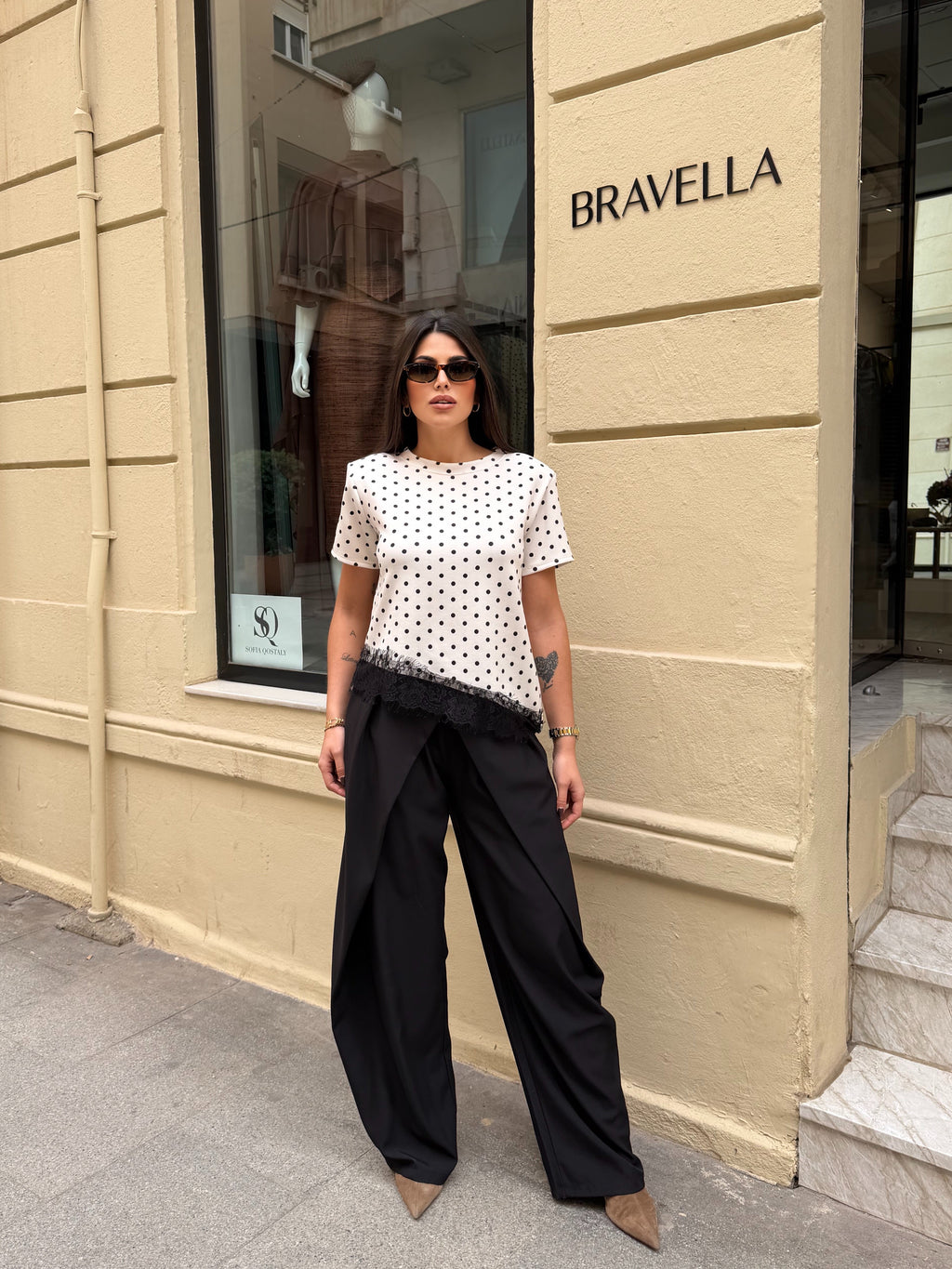 Pantalón fluido negro