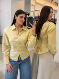 Camisa hombrera fruncido