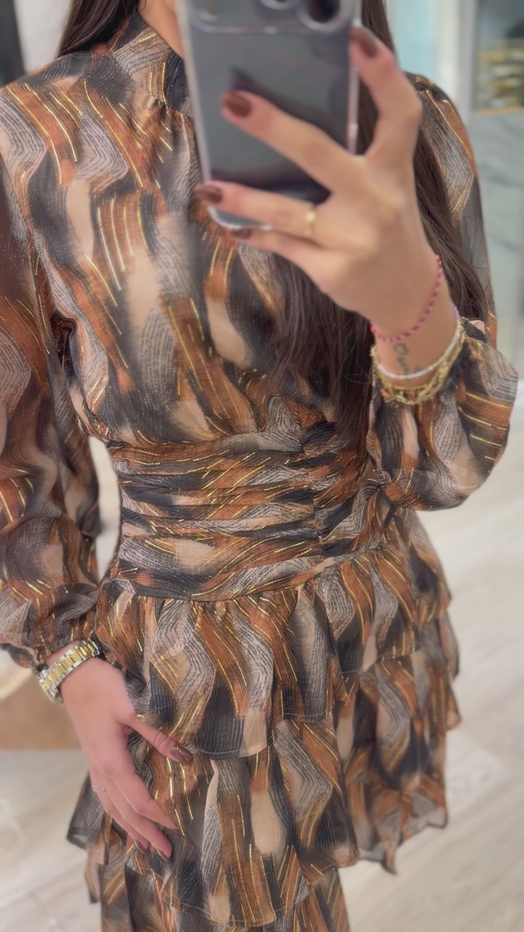 Vestido estampado volantes